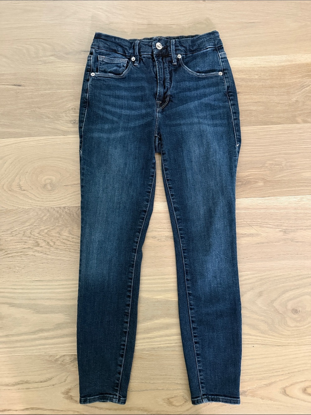 Good American Good Legs Crop High Rise Skinny Jeans Dark Wash Size 4/27